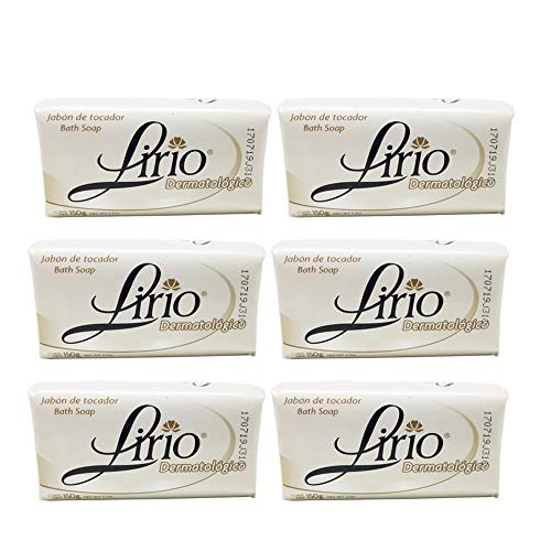 Lirio Dermatologico Bar Soap – Glycerin Enriched Antibacterial Soap for Daily Use – Suitable for All Skin Types – 5.3 oz, Pack of 6 Avelisse