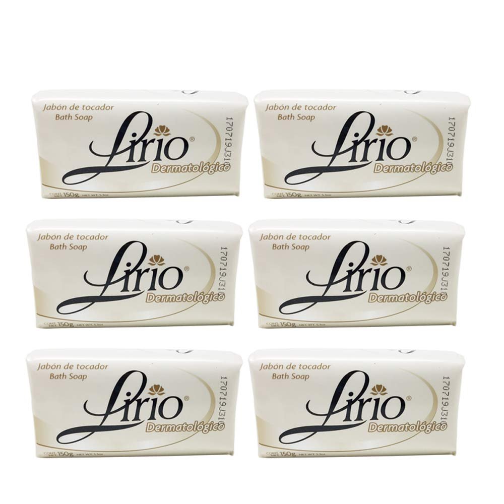 Lirio Dermatologico Bar Soap – Glycerin Enriched Antibacterial Soap for Daily Use – Suitable for All Skin Types – 5.3 oz, Pack of 6 Avelisse