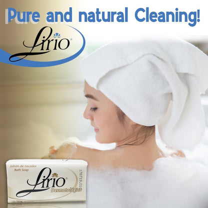 Lirio Dermatologico Bar Soap – Glycerin Enriched Antibacterial Soap for Daily Use – Suitable for All Skin Types – 5.3 oz, Pack of 6 Avelisse