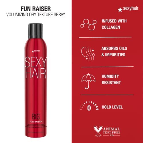SexyHair Big Fun Raiser Volumizing Dry Texture Spray - 8.5 oz - 48 Hour Hold, Humidity Resistance, All Hair Types Avelisse