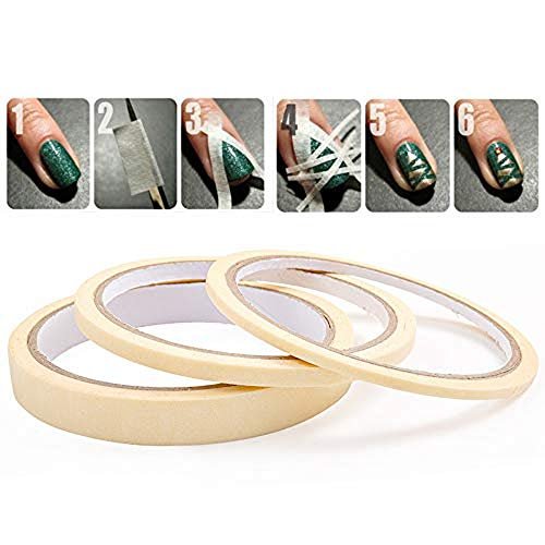 Bellecrey 3pcs/Set Nail Art Tape Roll – Adhesive Striping Tape for French Tips, Edge Guide & Creative Nail Design (3/5/12mm, 20m Each) - görsel 2