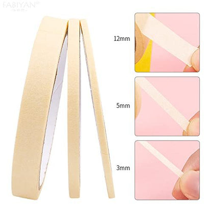 Bellecrey 3pcs/Set Nail Art Tape Roll – Adhesive Striping Tape for French Tips, Edge Guide & Creative Nail Design (3/5/12mm, 20m Each)