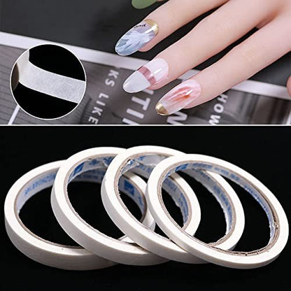 Bellecrey 3pcs/Set Nail Art Tape Roll – Adhesive Striping Tape for French Tips, Edge Guide & Creative Nail Design (3/5/12mm, 20m Each)