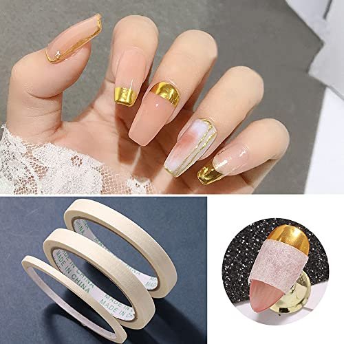 Bellecrey 3pcs/Set Nail Art Tape Roll – Adhesive Striping Tape for French Tips, Edge Guide & Creative Nail Design (3/5/12mm, 20m Each) - görsel 14