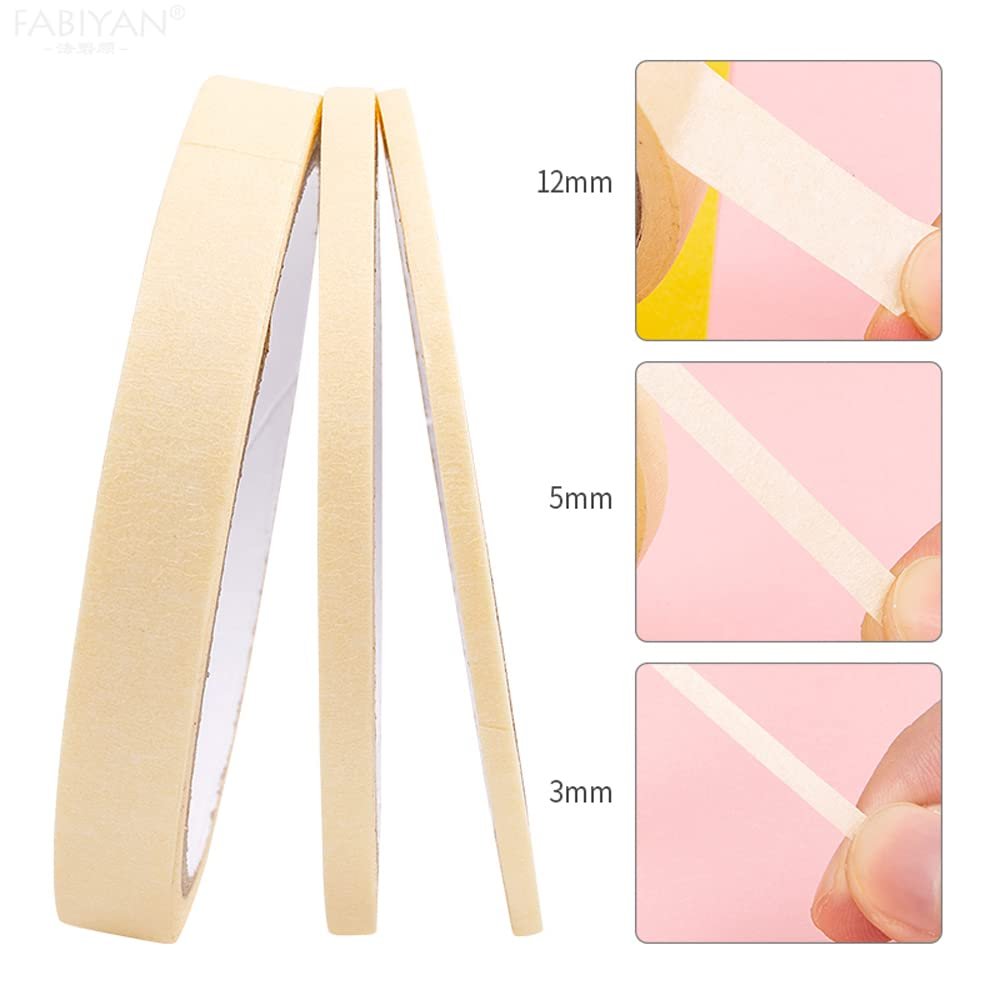 Bellecrey 3pcs/Set Nail Art Tape Roll – Adhesive Striping Tape for French Tips, Edge Guide & Creative Nail Design (3/5/12mm, 20m Each) - görsel 5