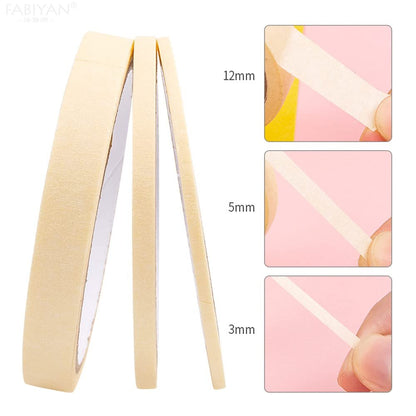 Bellecrey 3pcs/Set Nail Art Tape Roll – Adhesive Striping Tape for French Tips, Edge Guide & Creative Nail Design (3/5/12mm, 20m Each)