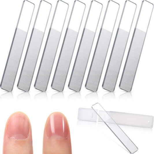Mudder 8-Piece Nano Glass Nail Files & Buffer Set – Crystal Shiner for Natural Nails with Storage Case