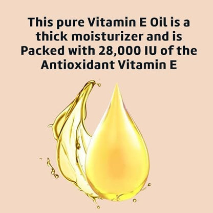 De La Cruz Vitamin E Oil for Face 28,000 IU - Pure, Natural, No Preservatives - Made in USA, 1 Fl Oz