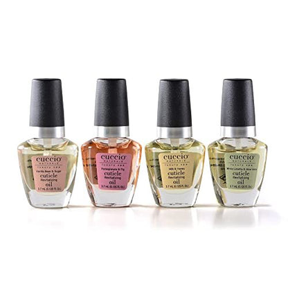Cuccio Naturale Mini Cuticle Revitalizing Oils – Winter Hydration Repair for Dry Cuticles & Nails, Paraben-Free Spa Fragrances, Women’s Gift Set, 4 Pc