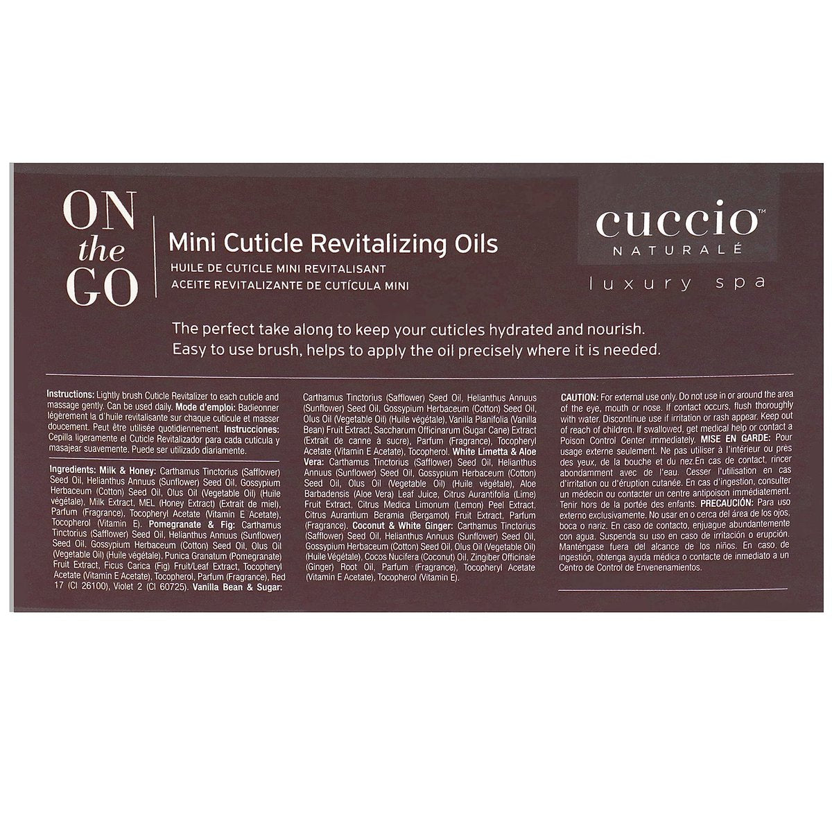 Cuccio Naturale Mini Cuticle Revitalizing Oils – Winter Hydration Repair for Dry Cuticles & Nails, Paraben-Free Spa Fragrances, Women’s Gift Set, 4 Pc - görsel 5