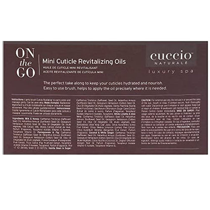Cuccio Naturale Mini Cuticle Revitalizing Oils – Winter Hydration Repair for Dry Cuticles & Nails, Paraben-Free Spa Fragrances, Women’s Gift Set, 4 Pc