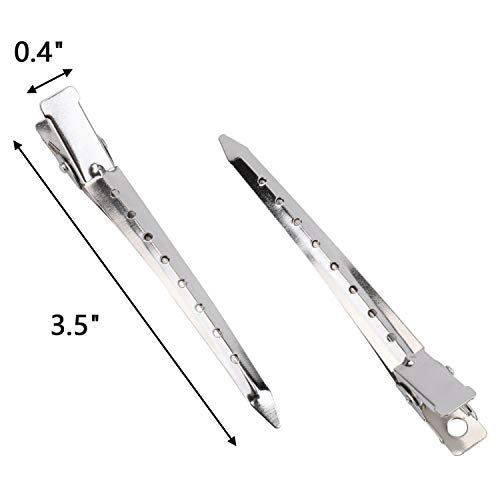 Hedume 200 Pack Duck Bill Hair Clips with Holes, 3.5" Rustproof Metal Alligator Curl Clips for Salon and Women Girls Bows DIY Accessories Avelisse