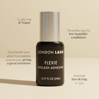 London Lash Flexie Glue for Eyelash Extensions - Syrup-Like, Strong, Fast Drying (1 Sec), Professional Use