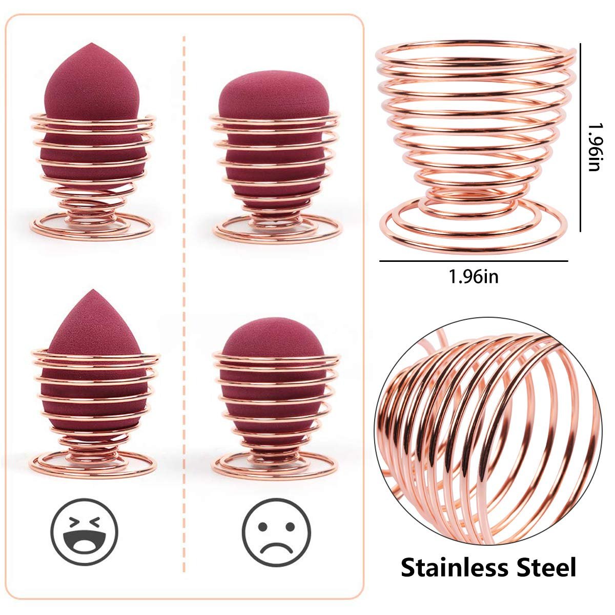 Rose Gold Beauty Sponge Holder – Makeup Sponge Drying Stand & Storage Rack (1 Pack) - görsel 5