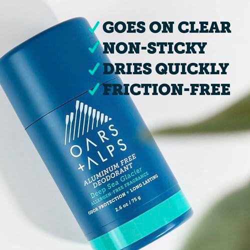 Oars + Alps Aluminum Free Deodorant for Men - Deep Sea Glacier, 2.6 oz (Pack of 2) | Long Lasting Odor Protection, No White Residue, Smooth Glide Avelisse