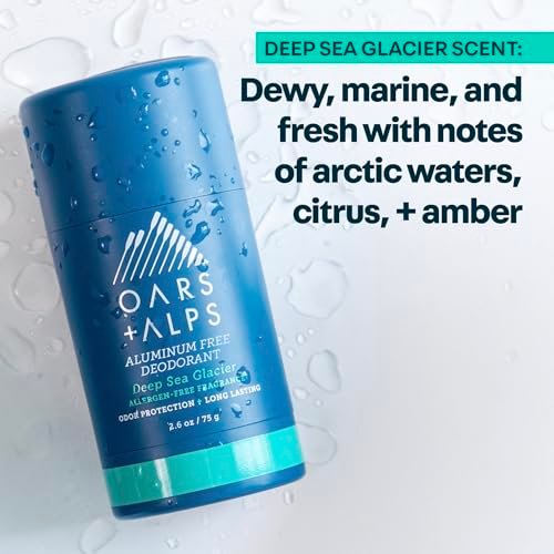 Oars + Alps Aluminum Free Deodorant for Men - Deep Sea Glacier, 2.6 oz (Pack of 2) | Long Lasting Odor Protection, No White Residue, Smooth Glide Avelisse