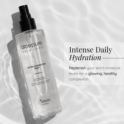 Aloette Nutri-Hydrating Mist After Sun Spray – Aloe Vera Facial & Body Mist with Silk Amino Acids, Vitamins A, E, C & B5 – Hydrating Face, Neck & Skin Spray for a Glowing Complexion – 8oz Avelisse