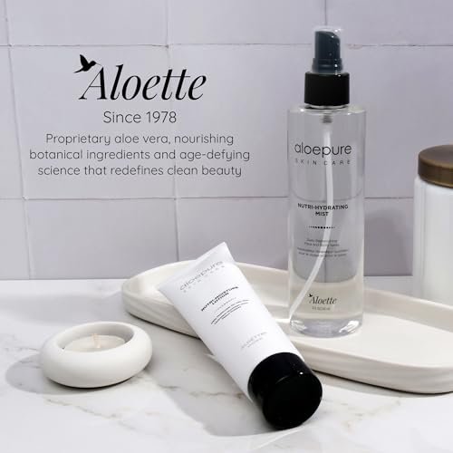 Aloette Nutri-Hydrating Mist After Sun Spray – Aloe Vera Facial & Body Mist with Silk Amino Acids, Vitamins A, E, C & B5 – Hydrating Face, Neck & Skin Spray for a Glowing Complexion – 8oz Avelisse