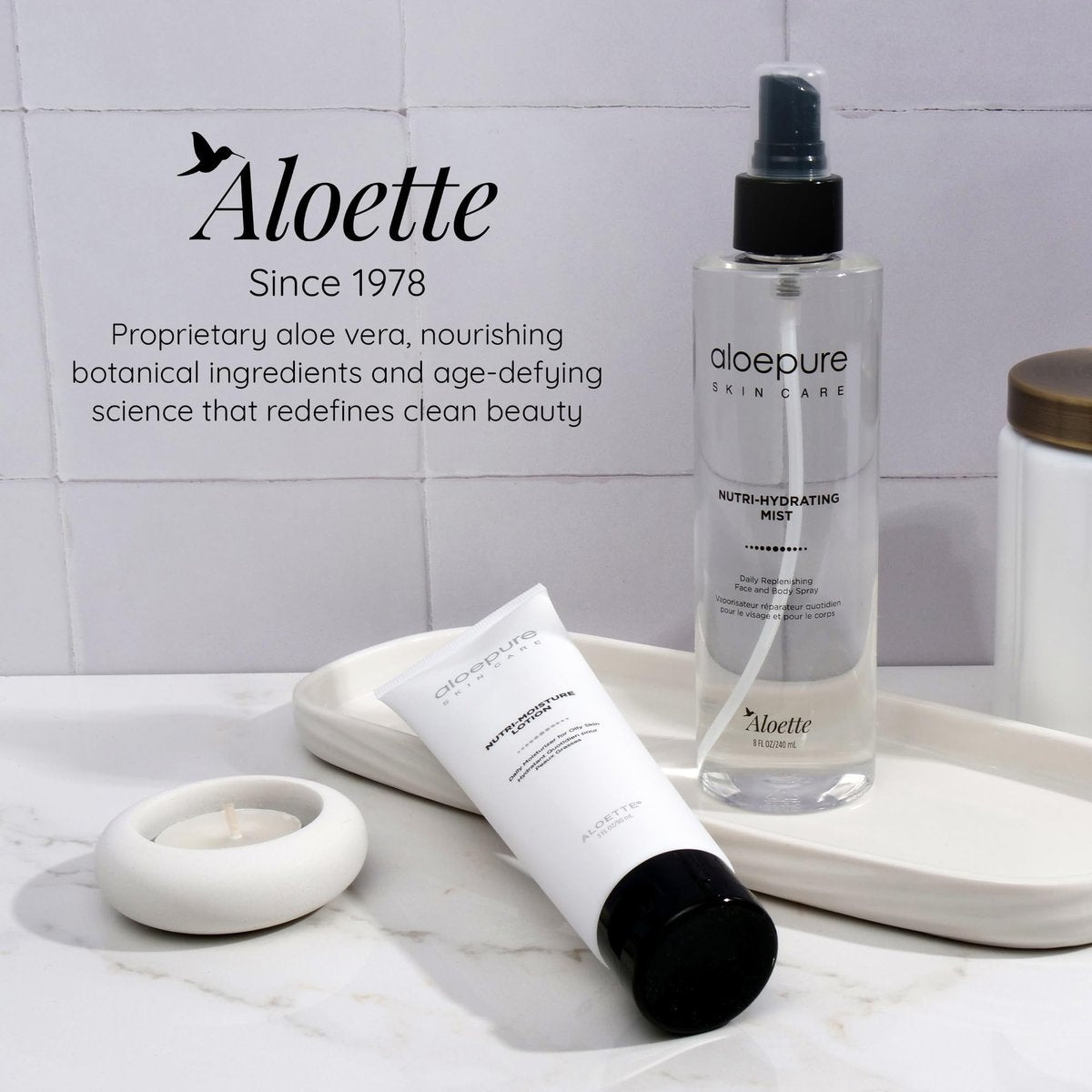 Aloette Nutri-Hydrating Mist After Sun Spray – Aloe Vera Facial & Body Mist with Silk Amino Acids, Vitamins A, E, C & B5 – Hydrating Face, Neck & Skin Spray for a Glowing Complexion – 8oz Avelisse