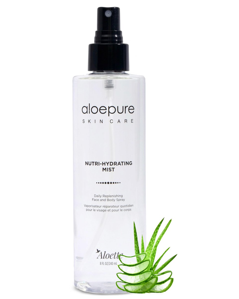 Aloette Nutri-Hydrating Mist After Sun Spray – Aloe Vera Facial & Body Mist with Silk Amino Acids, Vitamins A, E, C & B5 – Hydrating Face, Neck & Skin Spray for a Glowing Complexion – 8oz Avelisse