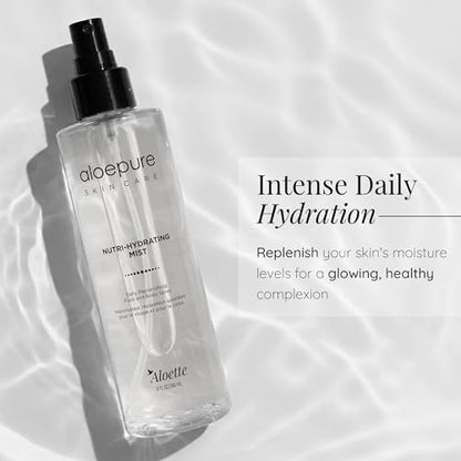 Aloette Nutri-Hydrating Mist After Sun Spray – Aloe Vera Facial & Body Mist with Silk Amino Acids, Vitamins A, E, C & B5 – Hydrating Face, Neck & Skin Spray for a Glowing Complexion – 8oz Avelisse