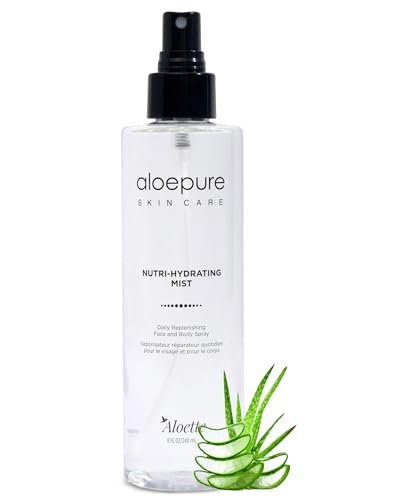 Aloette Nutri-Hydrating Mist After Sun Spray – Aloe Vera Facial & Body Mist with Silk Amino Acids, Vitamins A, E, C & B5 – Hydrating Face, Neck & Skin Spray for a Glowing Complexion – 8oz Avelisse