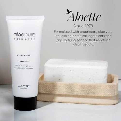 Aloette Face Moisturizer Cream - Daily Body & Facial Skin Care with Aloe Vera & Vitamin E - Hydrates & Rejuvenates Dry to Normal Skin, Gluten Free - 2 Fl Oz Avelisse