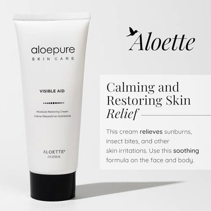 Aloette Face Moisturizer Cream - Daily Body & Facial Skin Care with Aloe Vera & Vitamin E - Hydrates & Rejuvenates Dry to Normal Skin, Gluten Free - 2 Fl Oz Avelisse