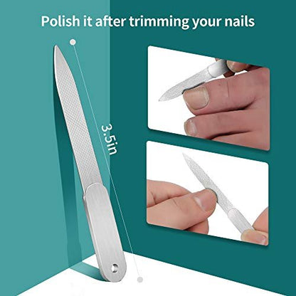 RUOSONG Toenail Clipper for Thick and Ingrown Toenails – Long-Handled Stainless Steel Scissors & File for Adults and Elderly