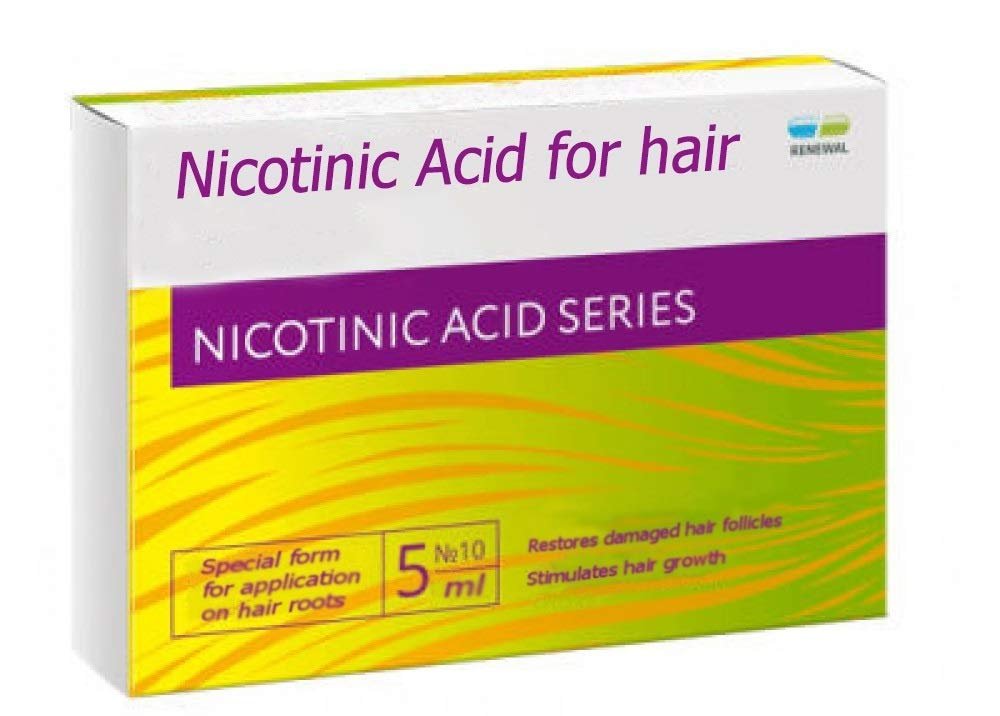 Mirolla Nicotinic Acid for Hair – Vitamin B3 Niacin Hair Growth Treatment, Strengthening Serum, 10 Ampules x 5ml Avelisse