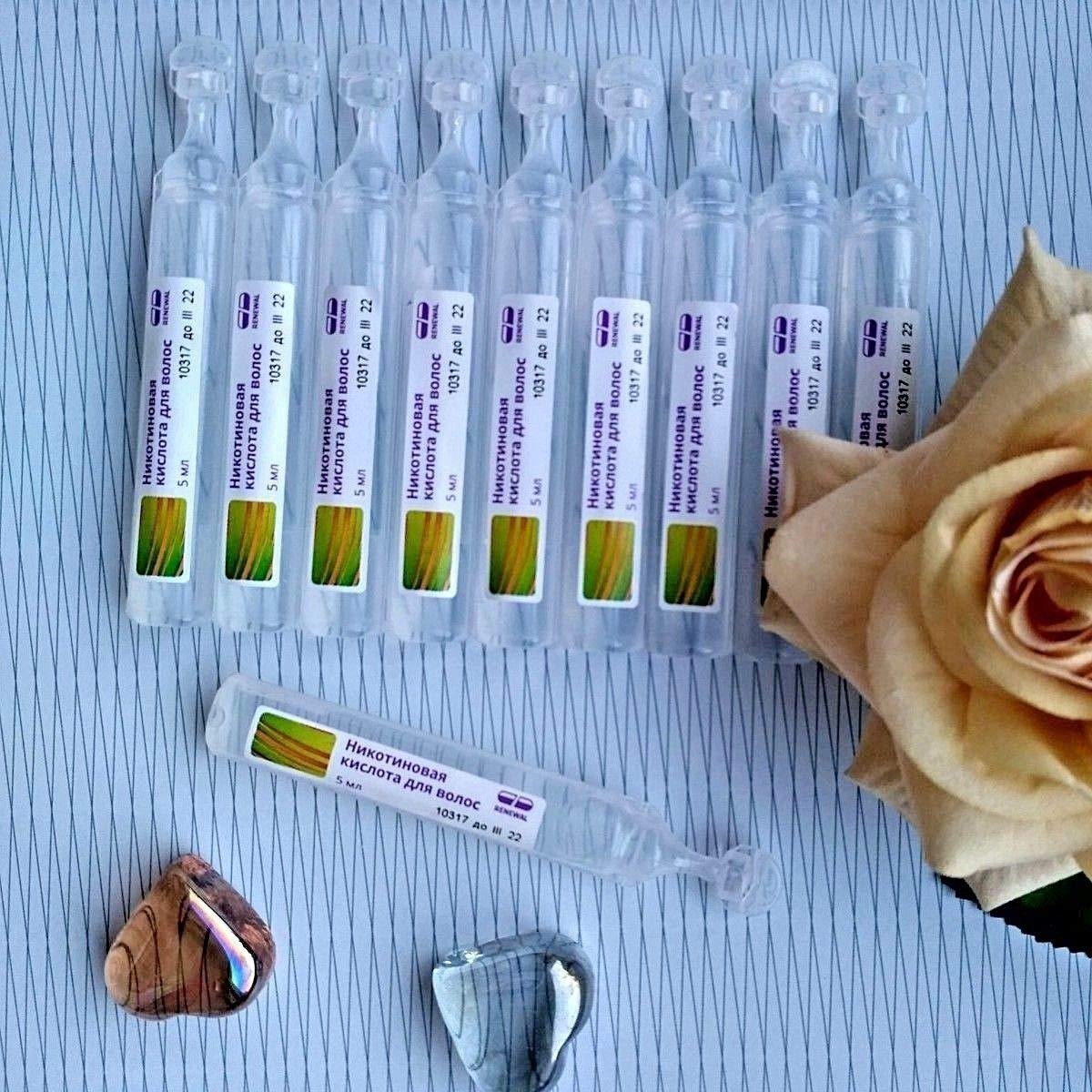 Mirolla Nicotinic Acid for Hair – Vitamin B3 Niacin Hair Growth Treatment, Strengthening Serum, 10 Ampules x 5ml Avelisse