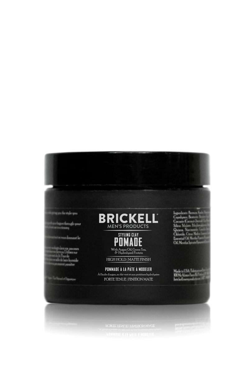 Brickell Men's Hair Styling Clay Pomade – Natural & Organic, Strong Hold, Matte Finish, 2 oz - görsel 1