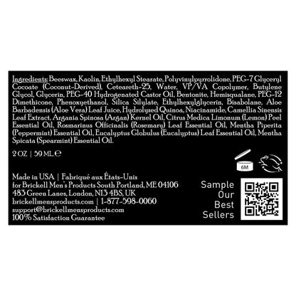 Brickell Men's Hair Styling Clay Pomade – Natural & Organic, Strong Hold, Matte Finish, 2 oz