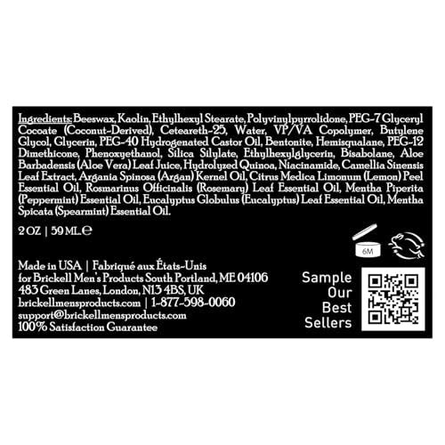 Brickell Men's Hair Styling Clay Pomade – Natural & Organic, Strong Hold, Matte Finish, 2 oz - görsel 12