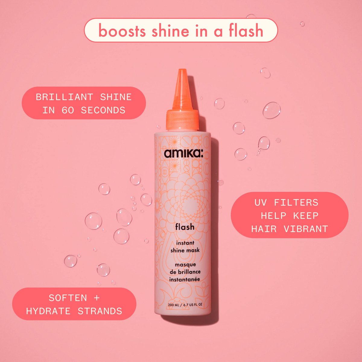 Amika Flash Instant Shine Mask - 6.7 Fl Oz - Signature Scent Avelisse
