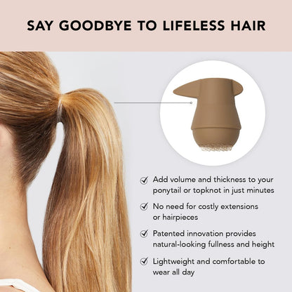 Kitsch PONYFULL Hair Volumizer Tool - Adds Lift and Style To Your Ponytail | Hair Bun Maker for Women | Ponytail Volumizer, Includes 3 No Snag Elastic Ties | Ideal Gifts for Women - (Blonde)