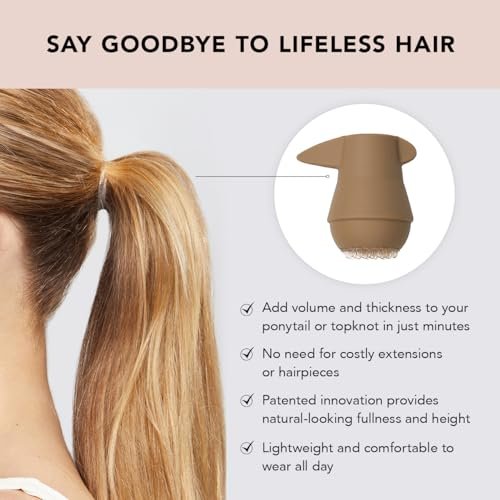 Kitsch PONYFULL Hair Volumizer Tool - Adds Lift and Style To Your Ponytail | Hair Bun Maker for Women | Ponytail Volumizer, Includes 3 No Snag Elastic Ties | Ideal Gifts for Women - (Blonde) - görsel 6