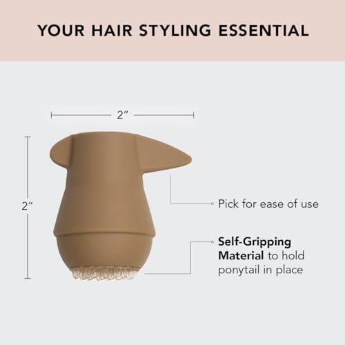 Kitsch PONYFULL Hair Volumizer Tool - Adds Lift and Style To Your Ponytail | Hair Bun Maker for Women | Ponytail Volumizer, Includes 3 No Snag Elastic Ties | Ideal Gifts for Women - (Blonde) - görsel 4