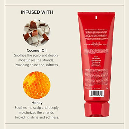 TPH by Taraji Real Love Protein Treatment Hair Mask & Deep Conditioner with Coconut Oil & Honey for Dry, Damaged Natural Hair | For Coily & Curly Hair | Sulfate Free | 8.45 fl. oz