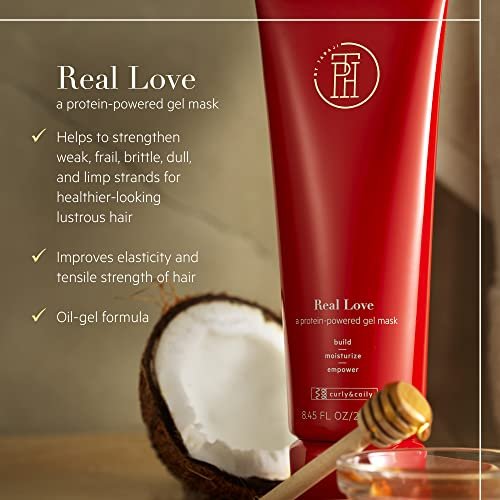 TPH by Taraji Real Love Protein Treatment Hair Mask & Deep Conditioner with Coconut Oil & Honey for Dry, Damaged Natural Hair | For Coily & Curly Hair | Sulfate Free | 8.45 fl. oz - görsel 9