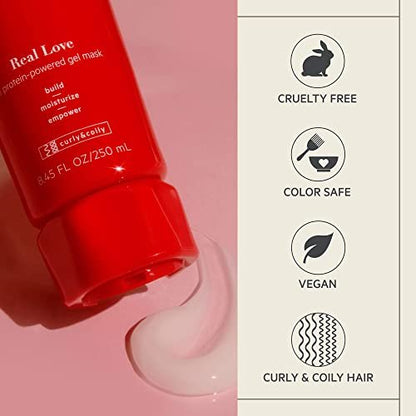 TPH by Taraji Real Love Protein Treatment Hair Mask & Deep Conditioner with Coconut Oil & Honey for Dry, Damaged Natural Hair | For Coily & Curly Hair | Sulfate Free | 8.45 fl. oz