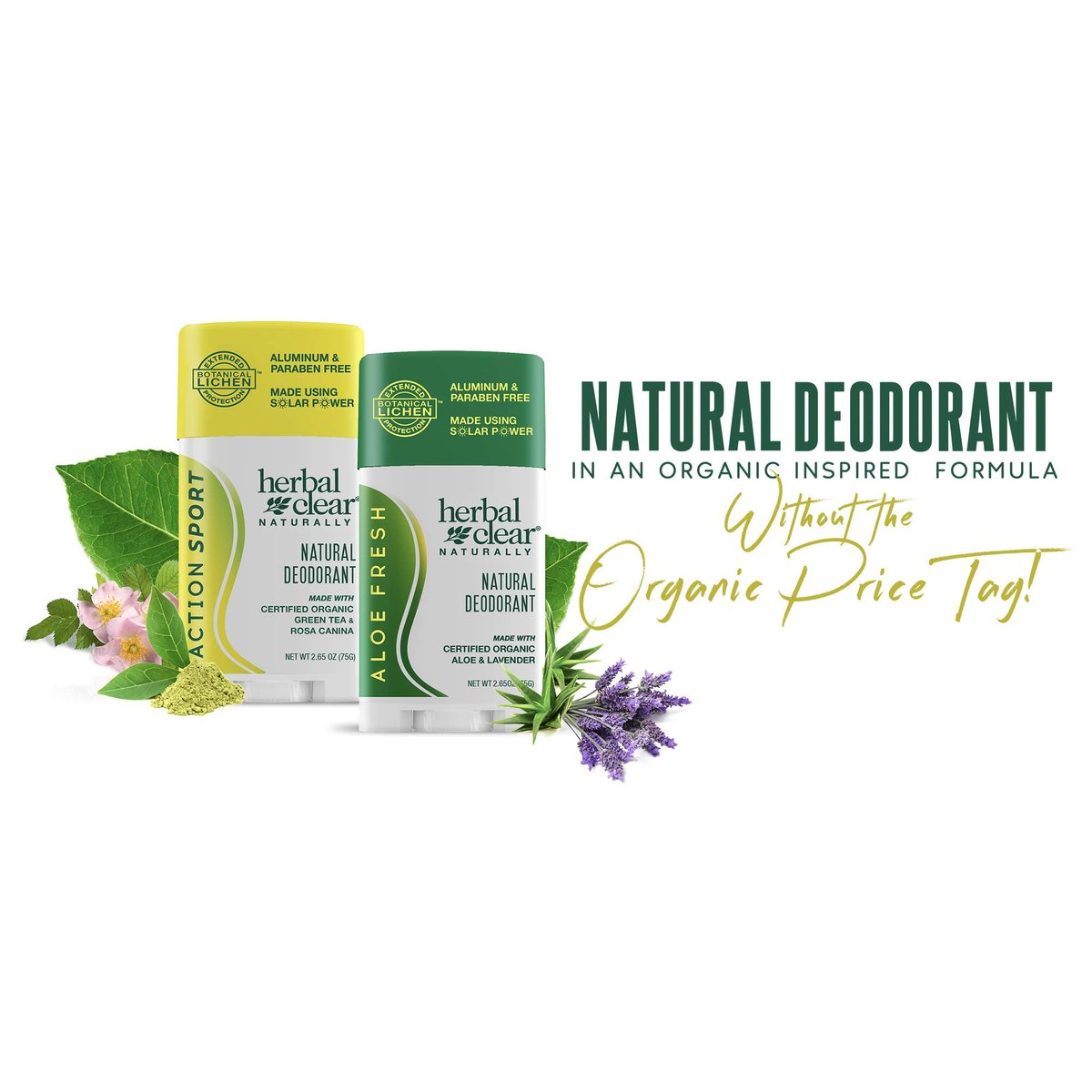 Herbal Clear Naturally Aloe Fresh Deodorant – Aluminum-Free, 2.65 oz - görsel 9