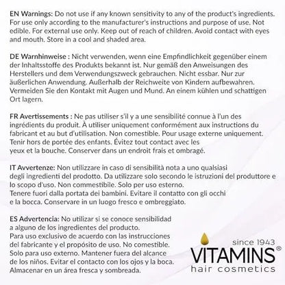 VITAMINS Hair Cosmetics Keratin Purple Shampoo for Blondes – Blue Shampoo Toner for Bleached Hair, Eliminates Brassiness & Repairs Blonde, Silver, Grey, White & Ash Gray Locks (8.5 Fl Oz) Avelisse