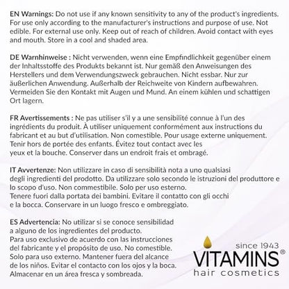 VITAMINS Hair Cosmetics Keratin Purple Hair Mask - Deep Conditioner with Blonde Toner to Neutralize Brassiness for Silver, Gray, White, and Blonde Hair (8.5 Fl Oz) Avelisse