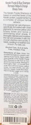 VITAMINS Hair Cosmetics Keratin Purple Shampoo for Blondes – Blue Shampoo Toner for Bleached Hair, Eliminates Brassiness & Repairs Blonde, Silver, Grey, White & Ash Gray Locks (8.5 Fl Oz) Avelisse