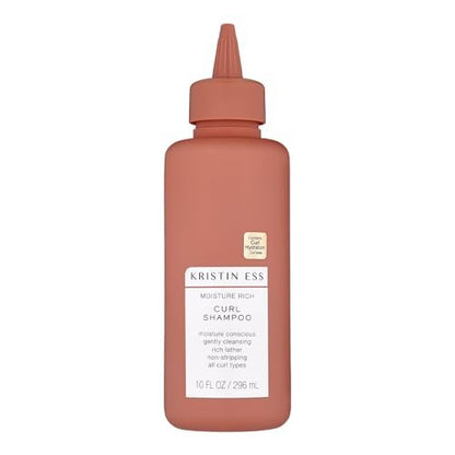 Kristin Ess Hair Moisture Rich Curl Shampoo for All Curls 2A-4C, Lightly Clarifying + Anti Frizz - Sulfate, Paraben + Silicone Free, 10 fl. oz. Avelisse