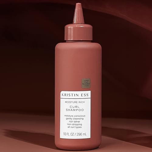 Kristin Ess Hair Moisture Rich Curl Shampoo for All Curls 2A-4C, Lightly Clarifying + Anti Frizz - Sulfate, Paraben + Silicone Free, 10 fl. oz. Avelisse