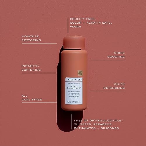 Kristin Ess Hair Moisture Rich Conditioner for Curly + Wavy Hair, 10 fl. oz, Vegan, Sulfate, Paraben and Silicone Free, Color + Keratin Safe - görsel 8