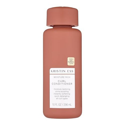 Kristin Ess Hair Moisture Rich Conditioner for Curly + Wavy Hair, 10 fl. oz, Vegan, Sulfate, Paraben and Silicone Free, Color + Keratin Safe