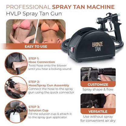 Professional HVLP Spray Tan Machine – Black, 110V, 1 Pack by Bronze Tan Avelisse